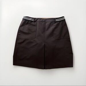 Fairway & Greene Skort Womens Sz 4 Brown w/ White Striped faux Belt